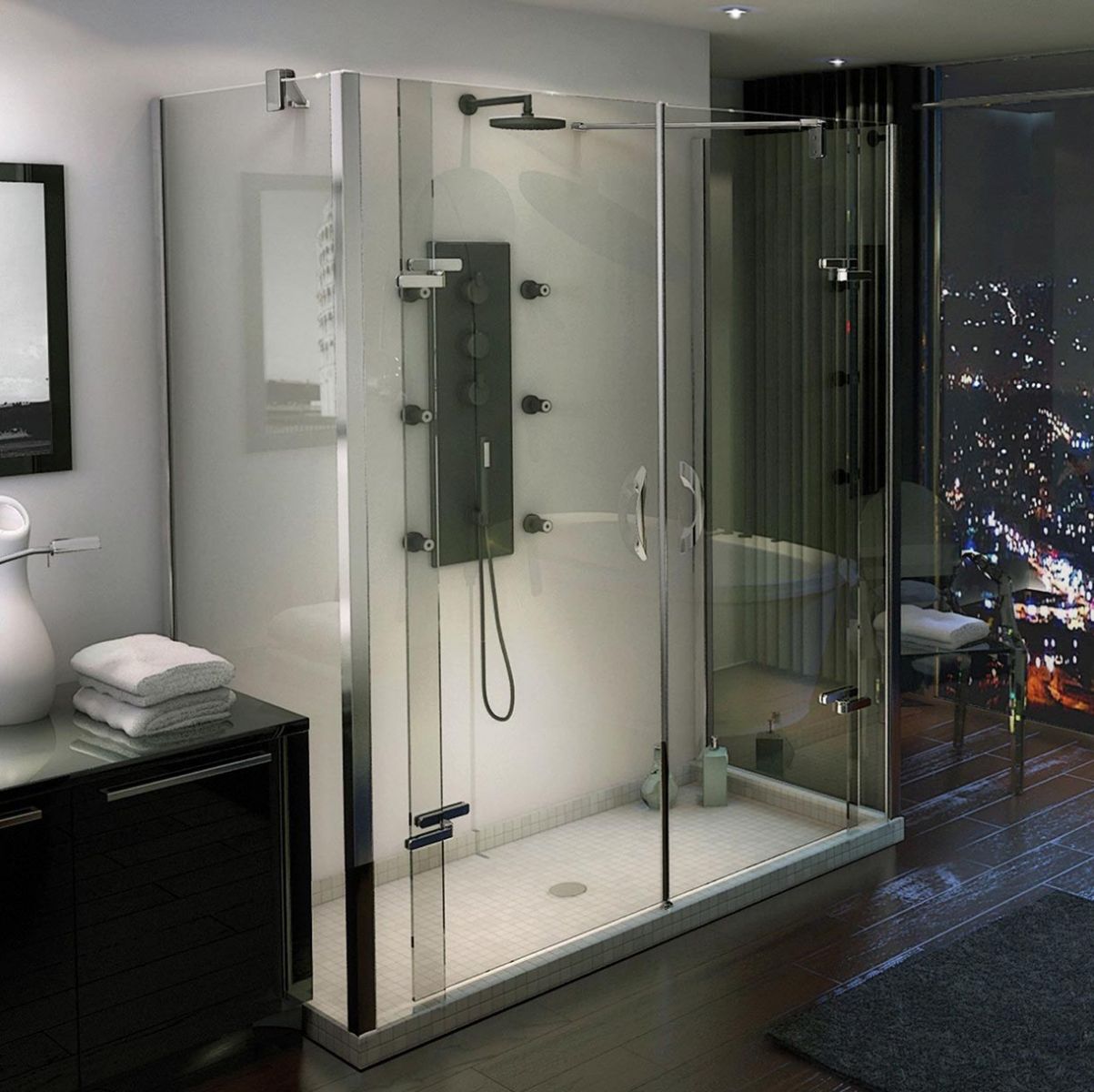 Mẫu vách ngăn phòng tắm đứng đẹp làm bằng tấm nhựa mica acrylic