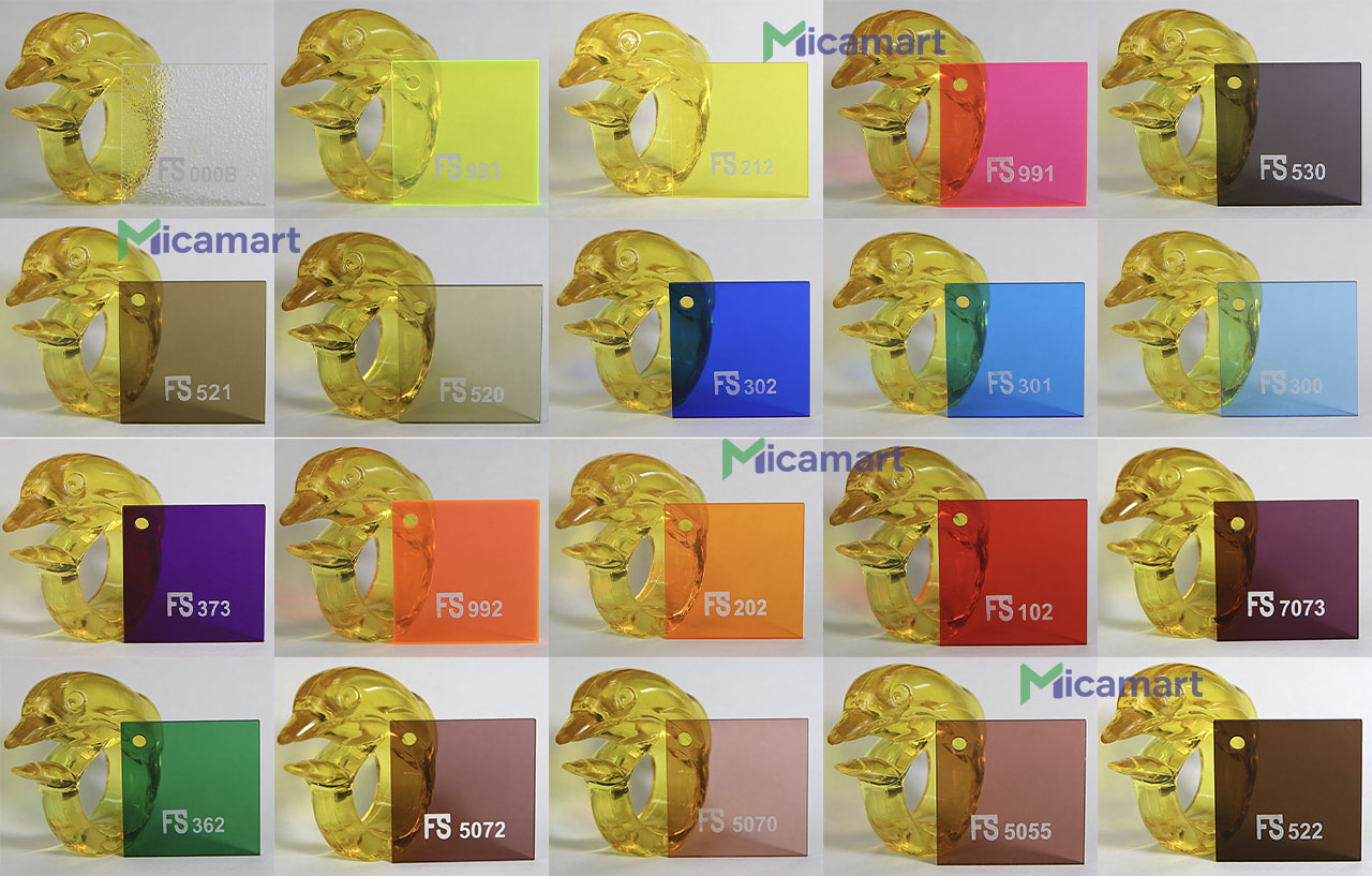 Bảng mã màu tấm mica màu xuyên đèn FS - Giải pháp nổi bật cho trang trí hiện đại