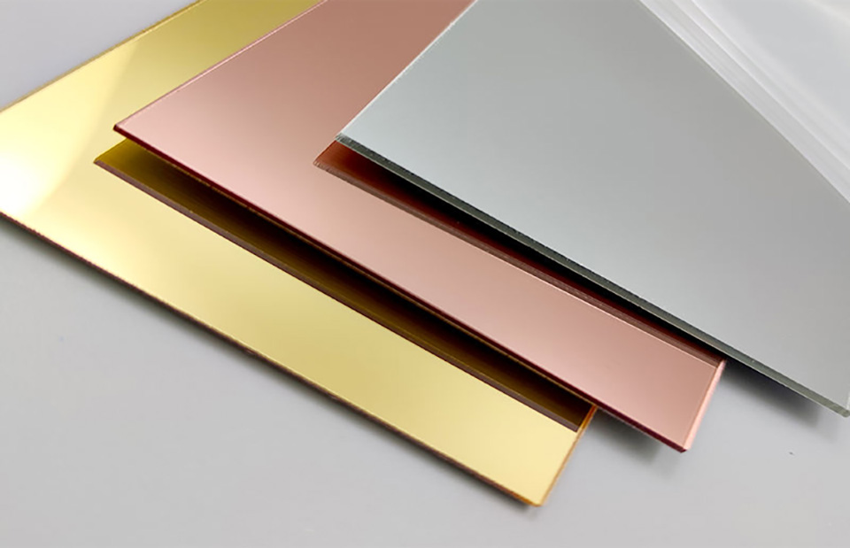 Tấm gương mica acrylic màu hồng