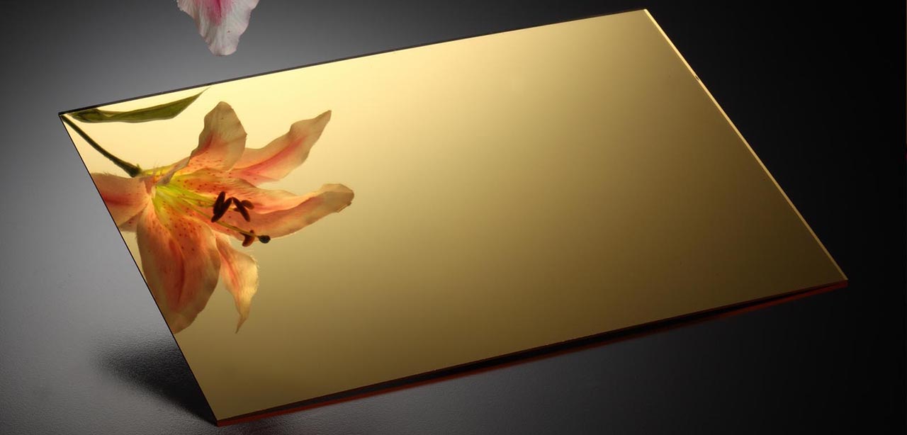 Tấm nhựa mica gương vàng gold