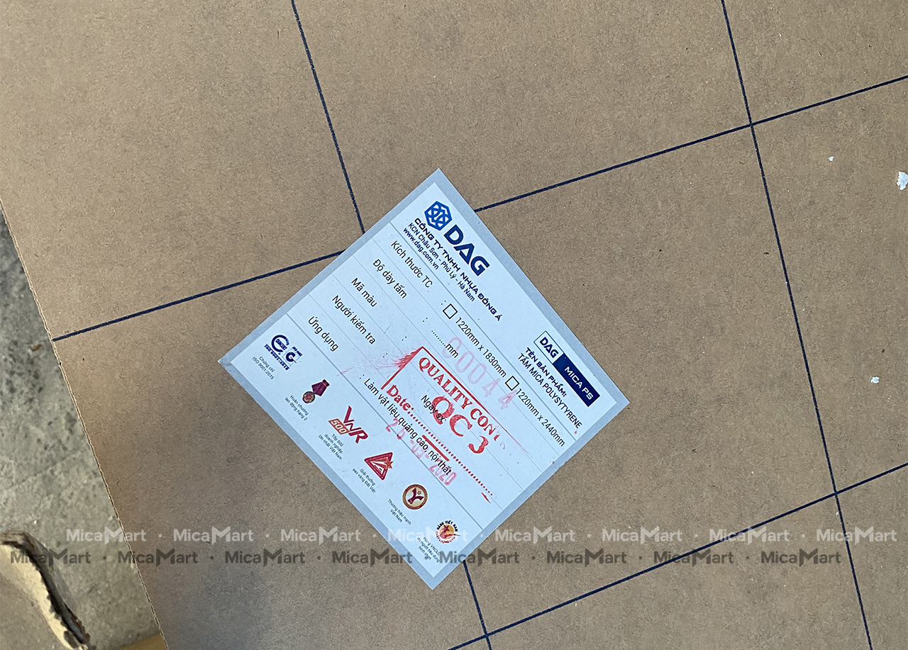 Tấm mica Trung Quốc DAG 1.7mm